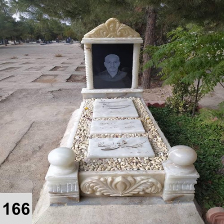 سنگ قبر سفید شیک کد 166